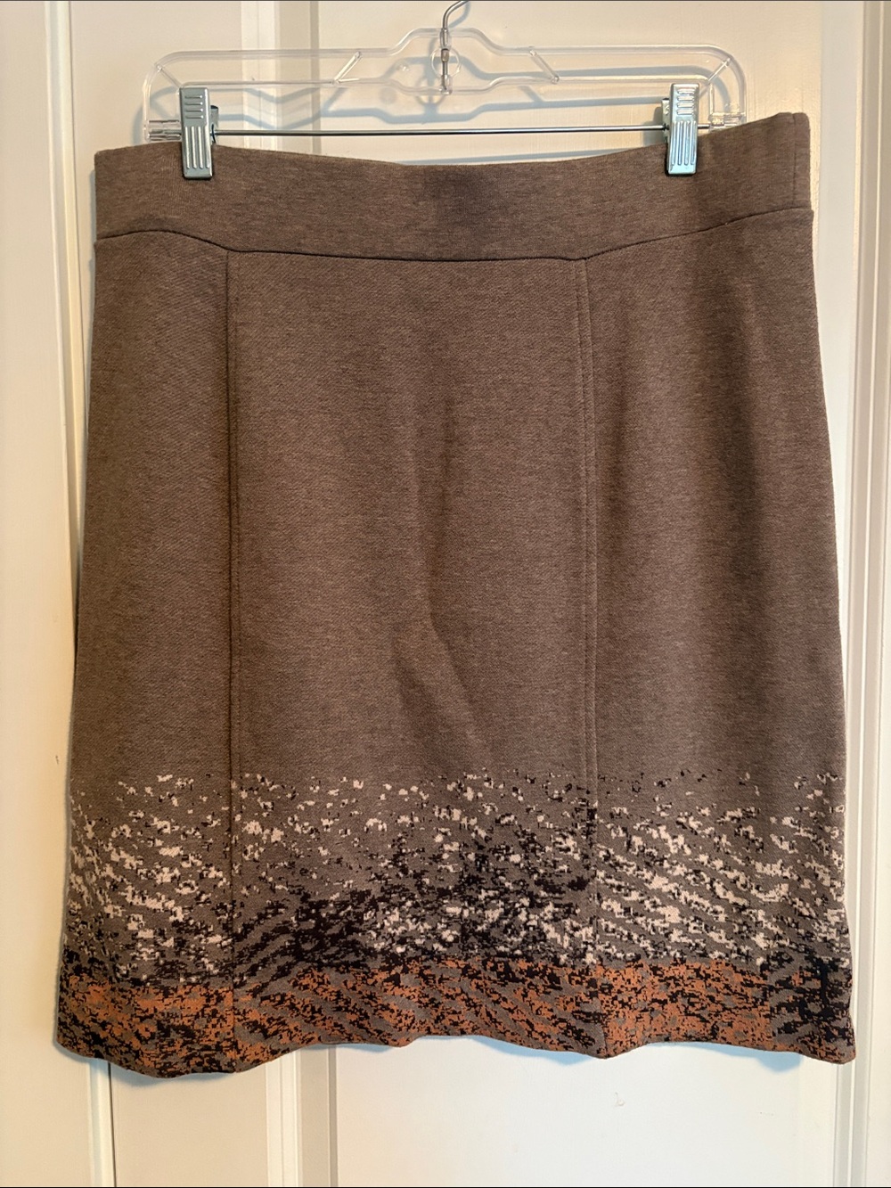 Nic+Zoe Brown Patterned A-Line Skirt
